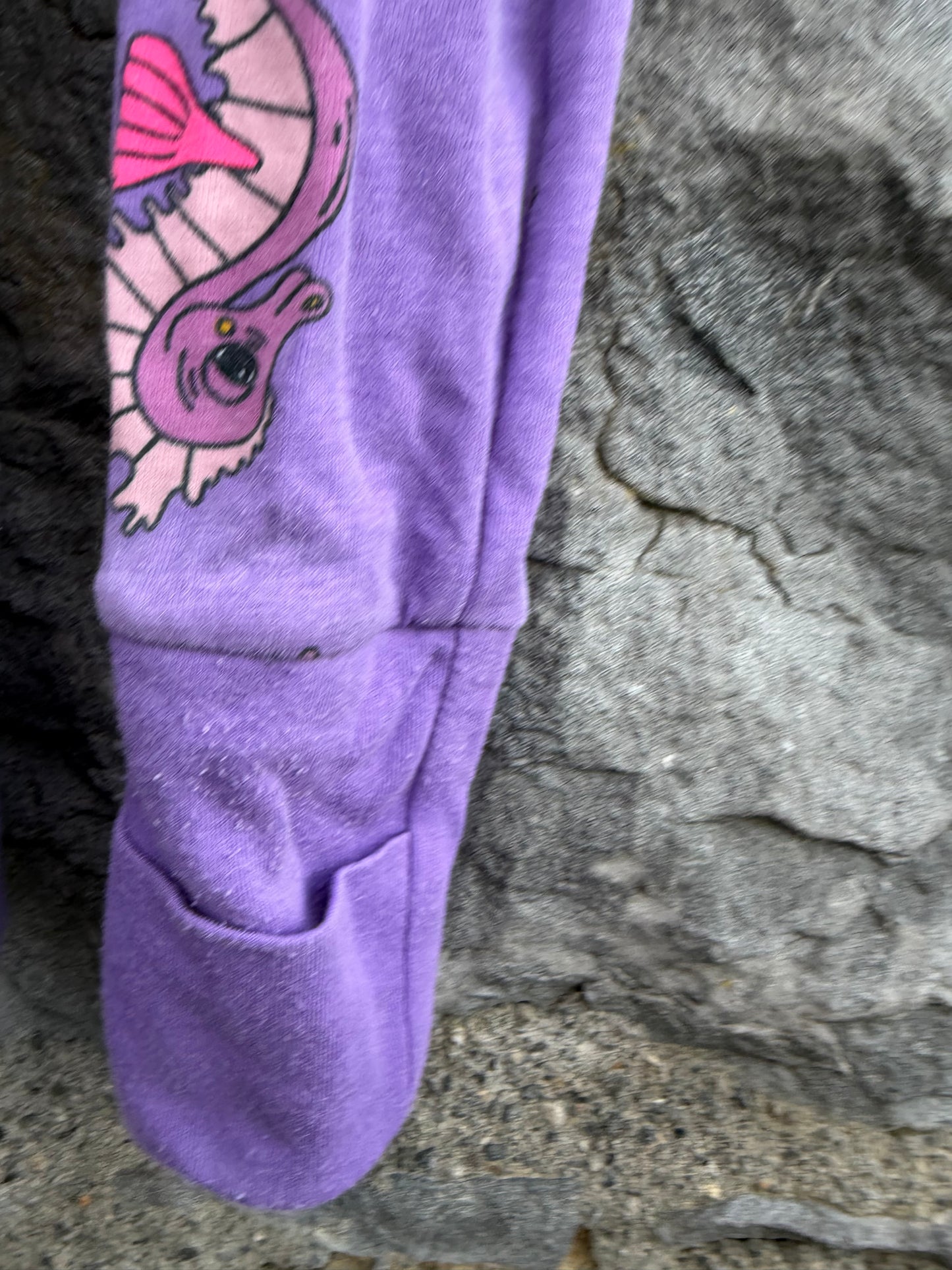 Sea horses purple onesie  3-6m (62-68cm)