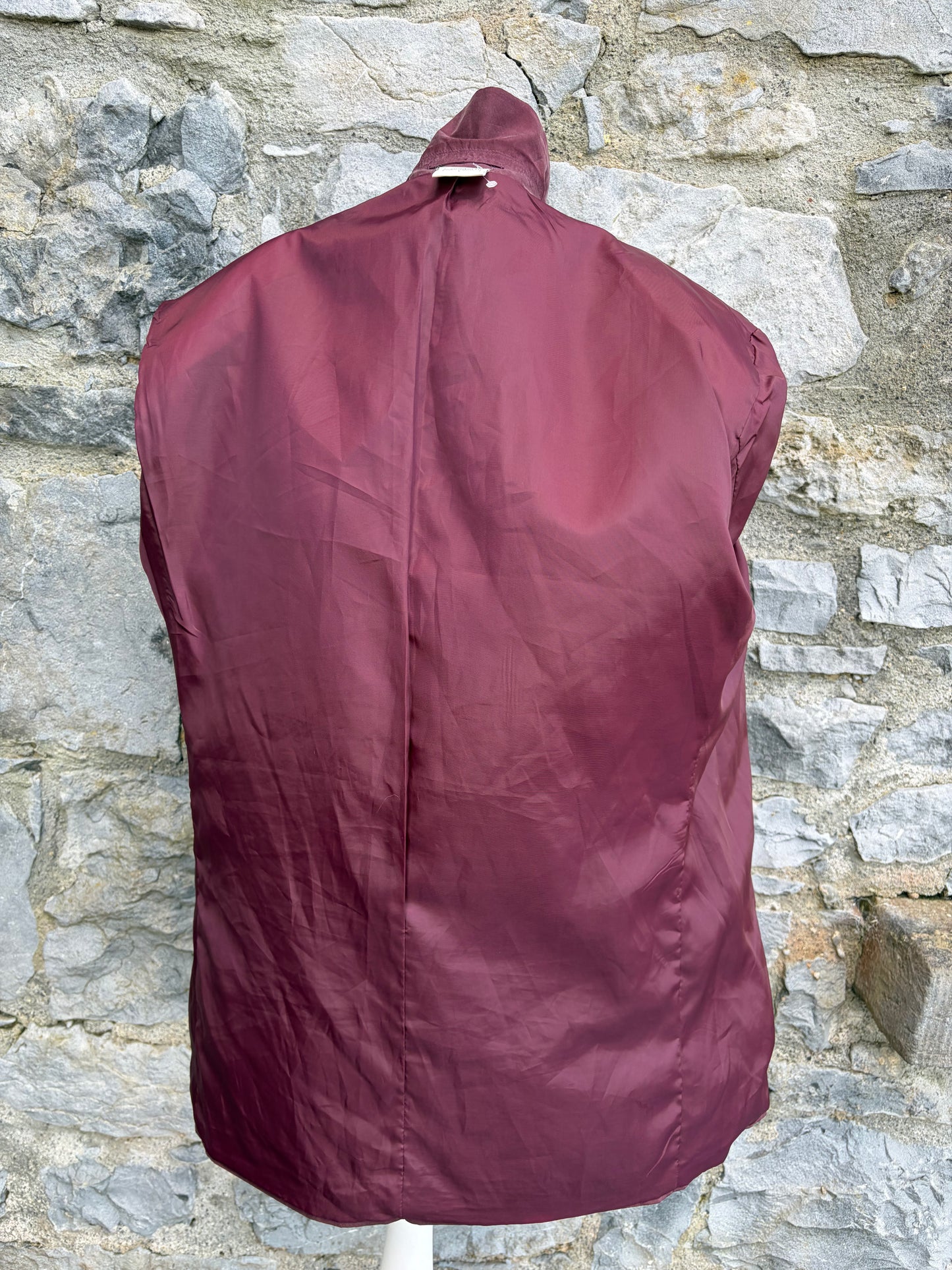 80s maroon silk suit jacket XL