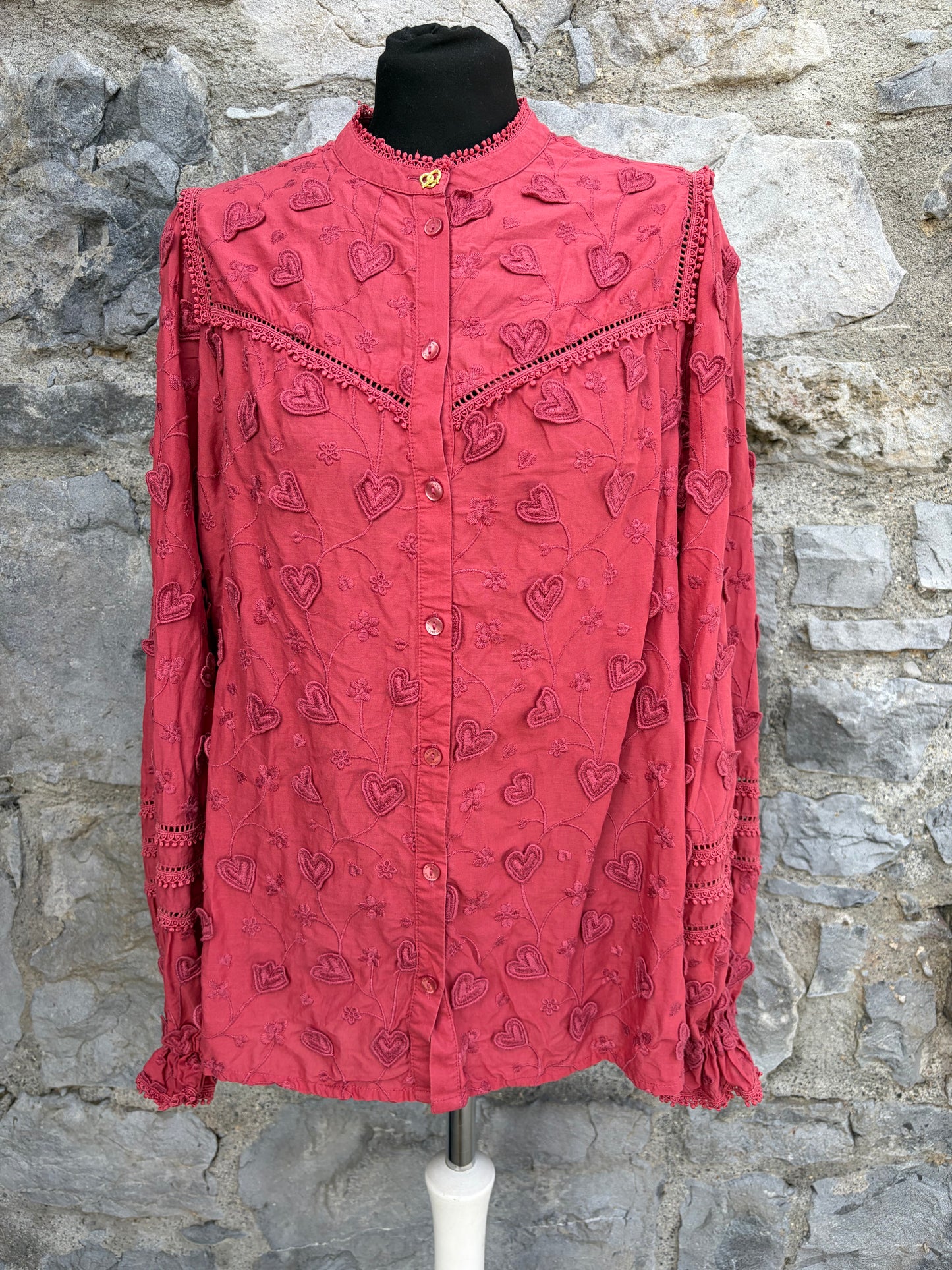 Hearts maroon blouse uk 12