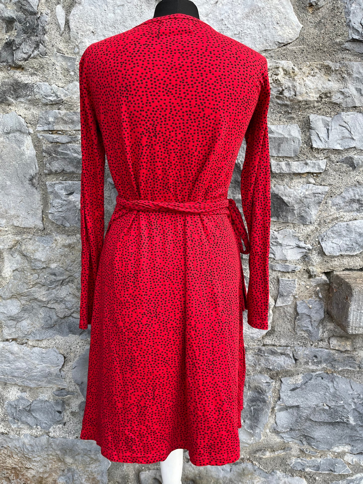 Red spotty wrap dress uk 12