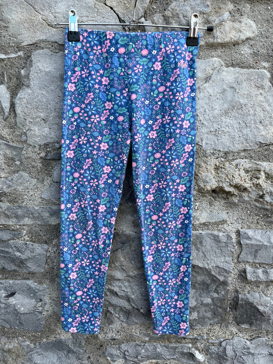 Blue floral leggings  7y (122cm)