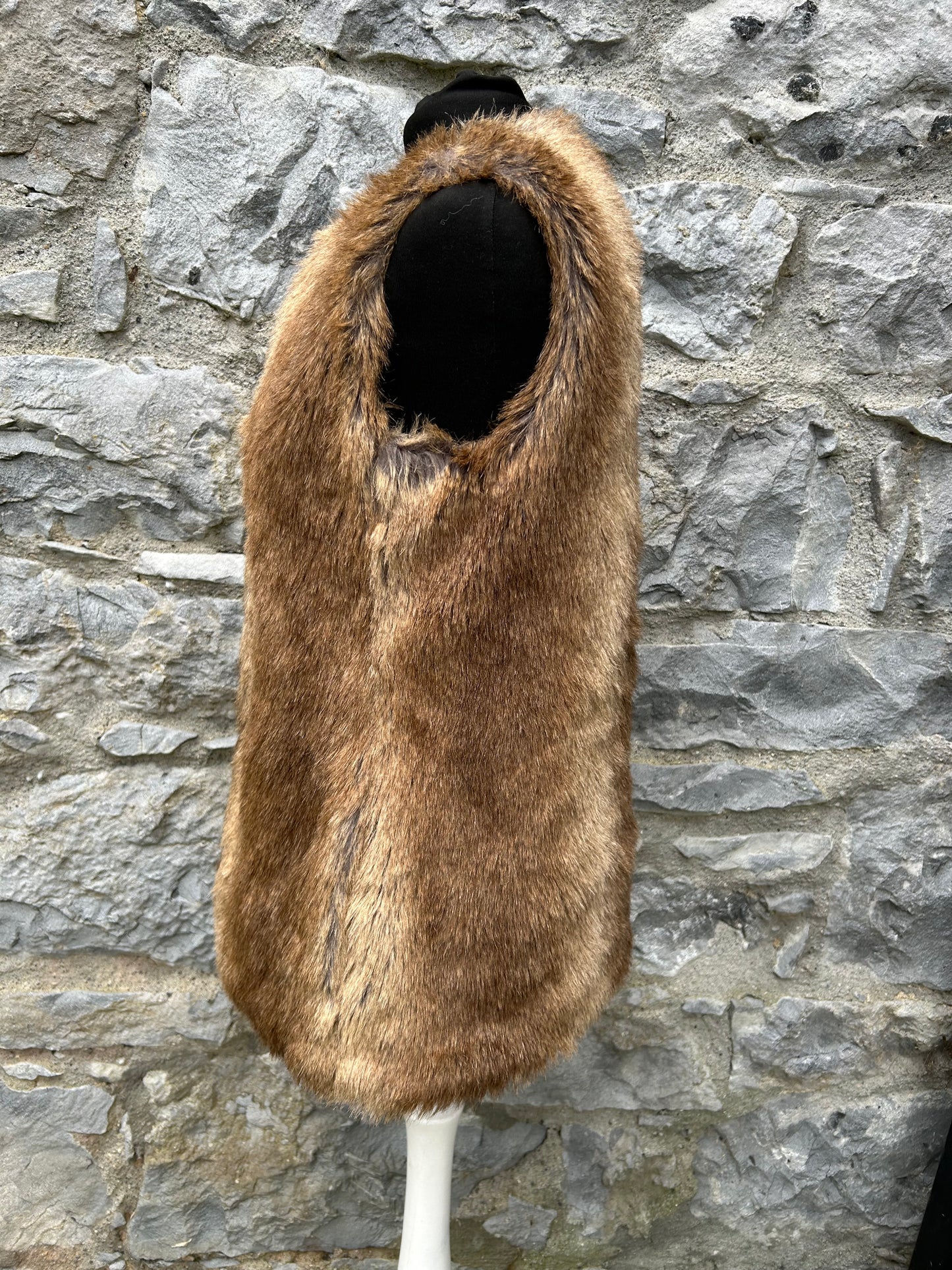 Brown furry gilet uk 8