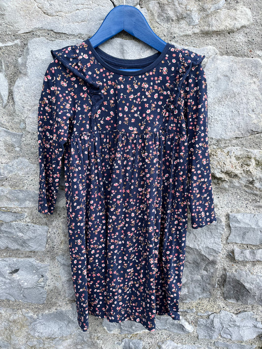 Navy Floral Dress 4-5y (104-110cm)