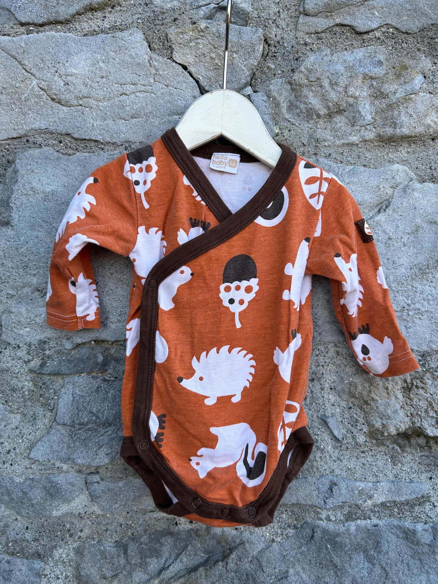 Woodland animals brown vest  0-3m (56-62cm)