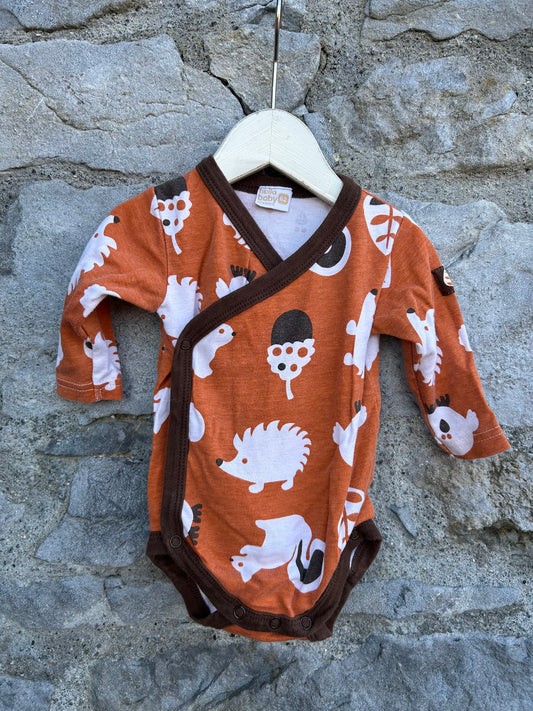 Woodland animals brown vest  0-3m (56-62cm)