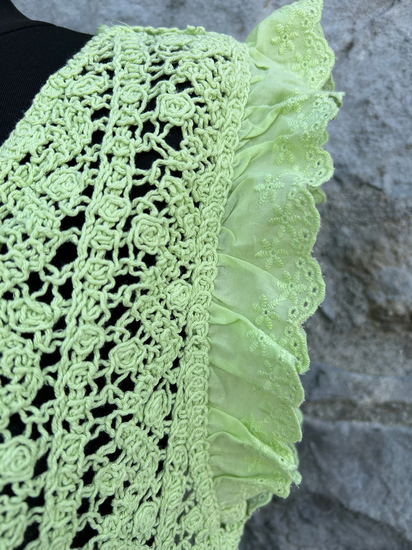 Lime green lace top uk 10-12