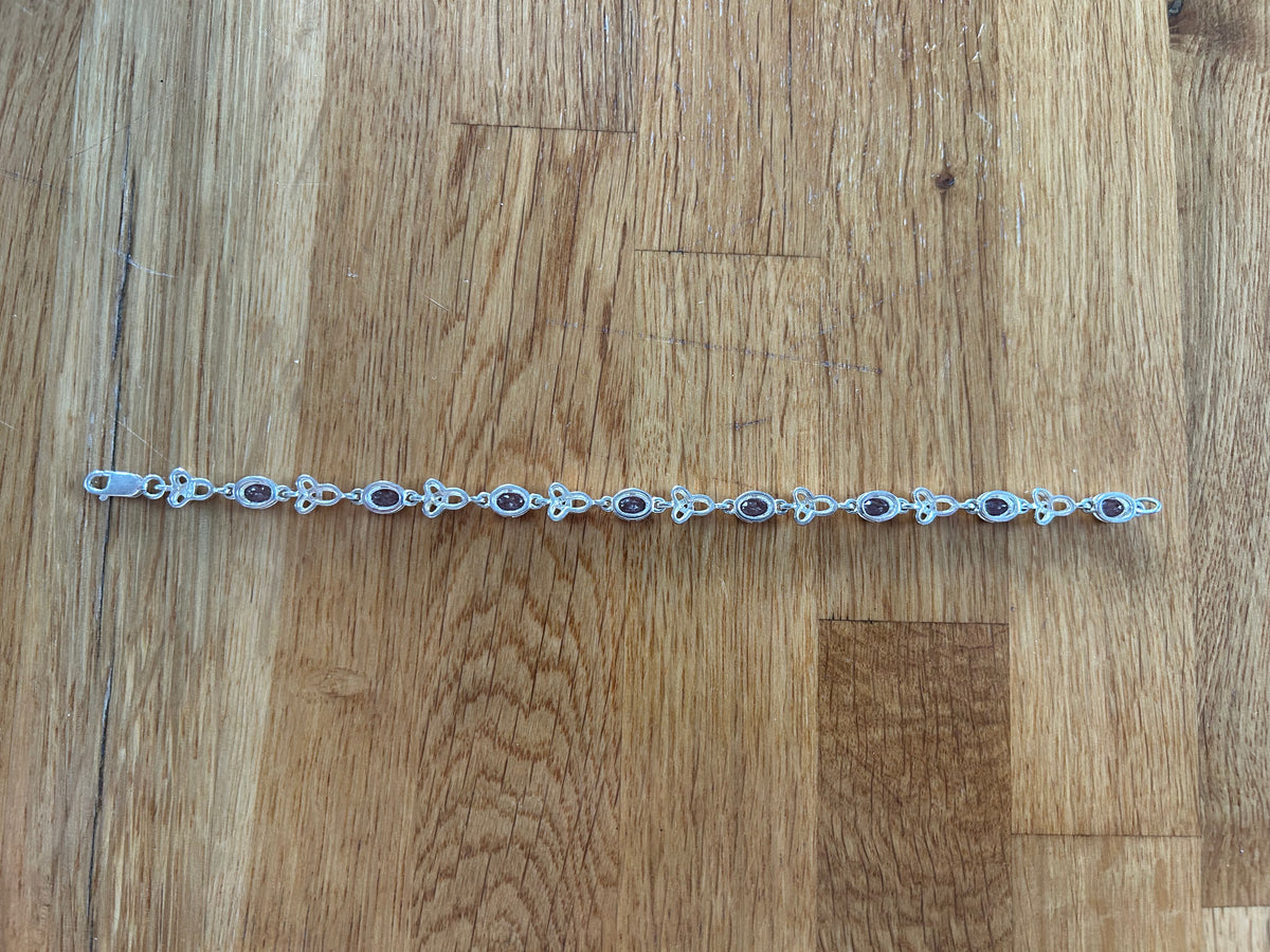 Amethyst&silver Celtic bracelet