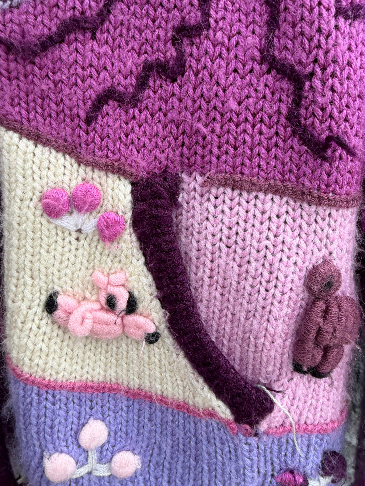 Pink&purple Peruvian hoodie cardigan  5-6y (110-116cm)