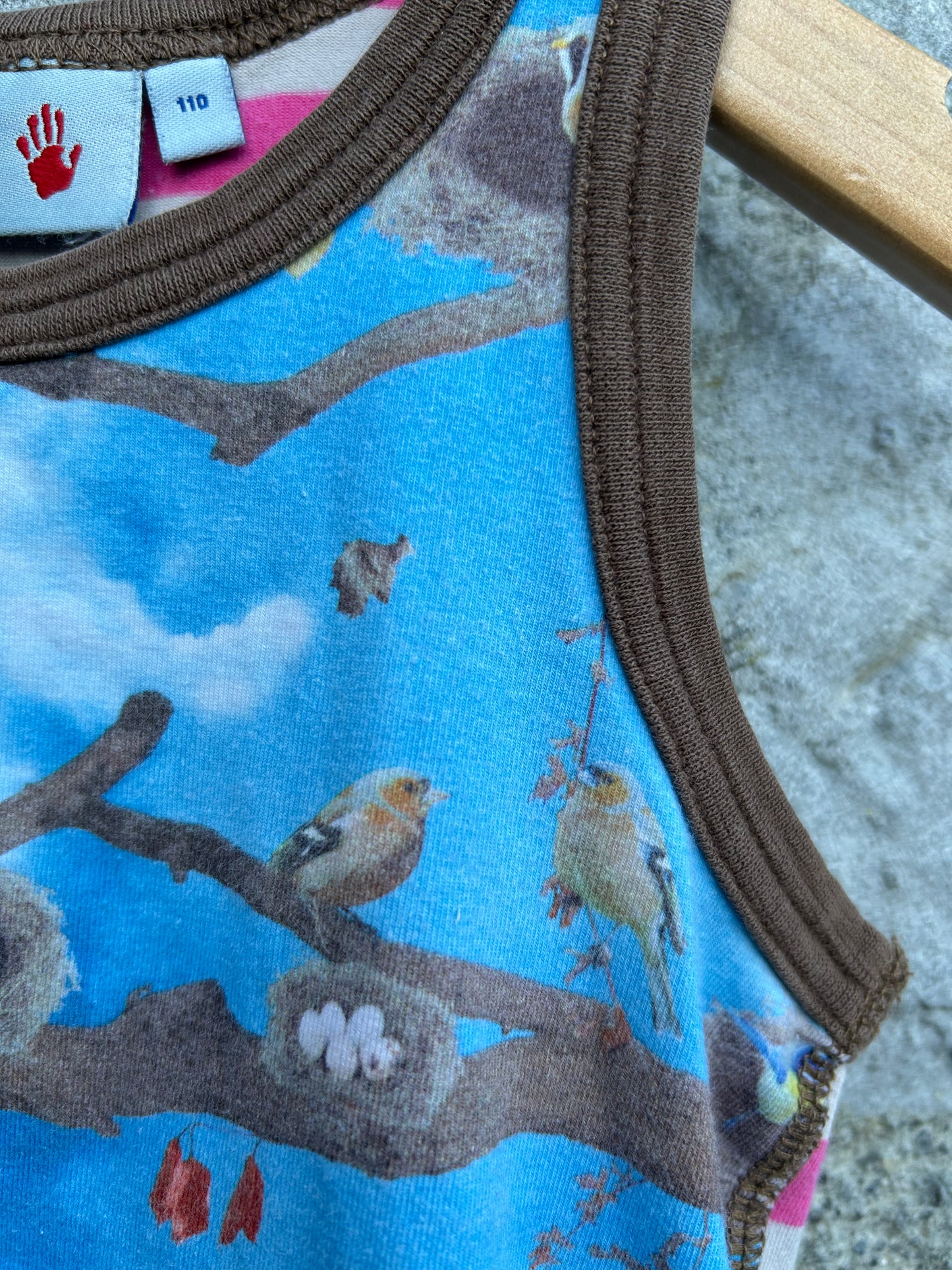 Birds blue tank top  3-4y (98-104cm)