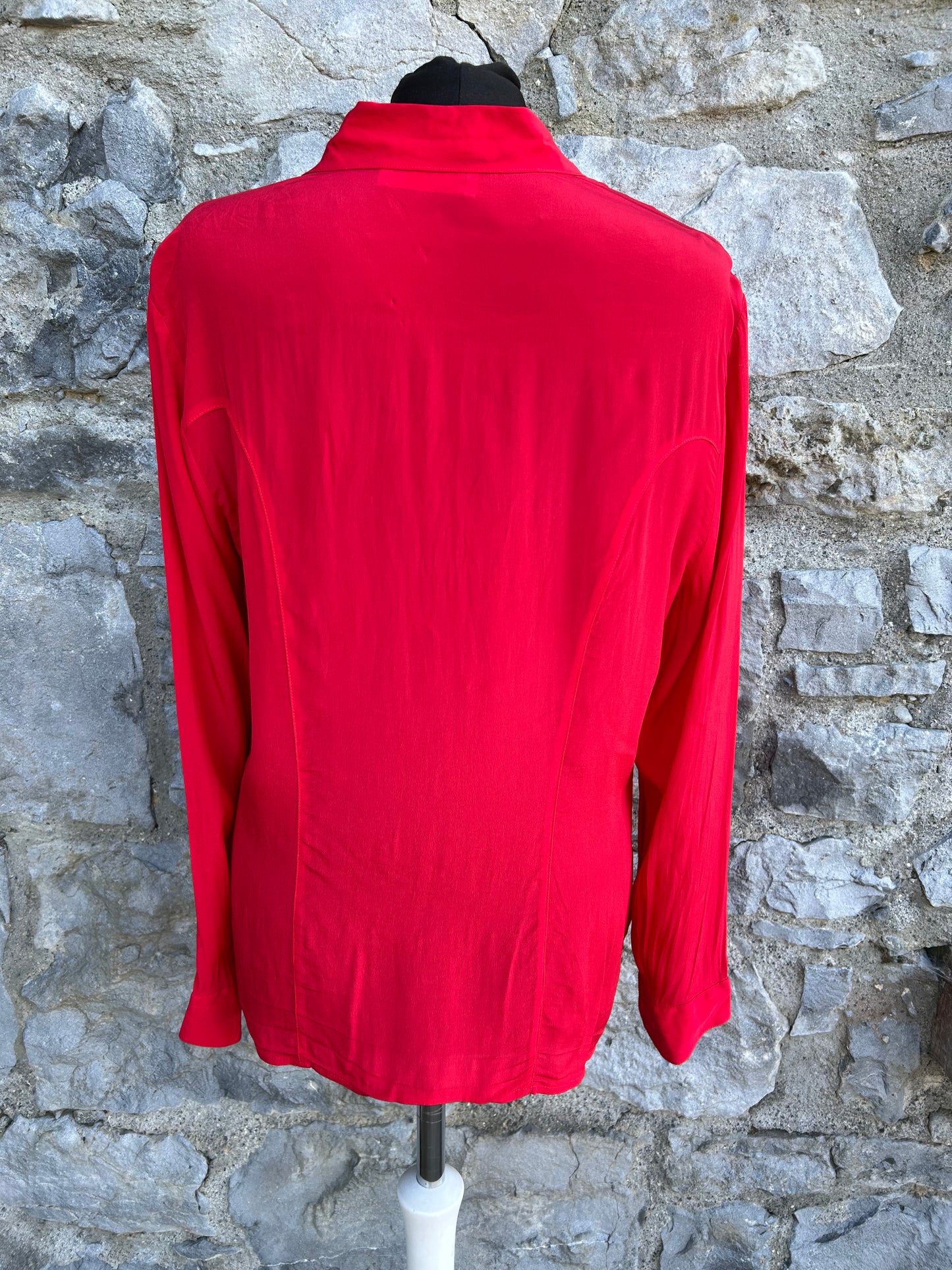 80s red blouse uk 10-12