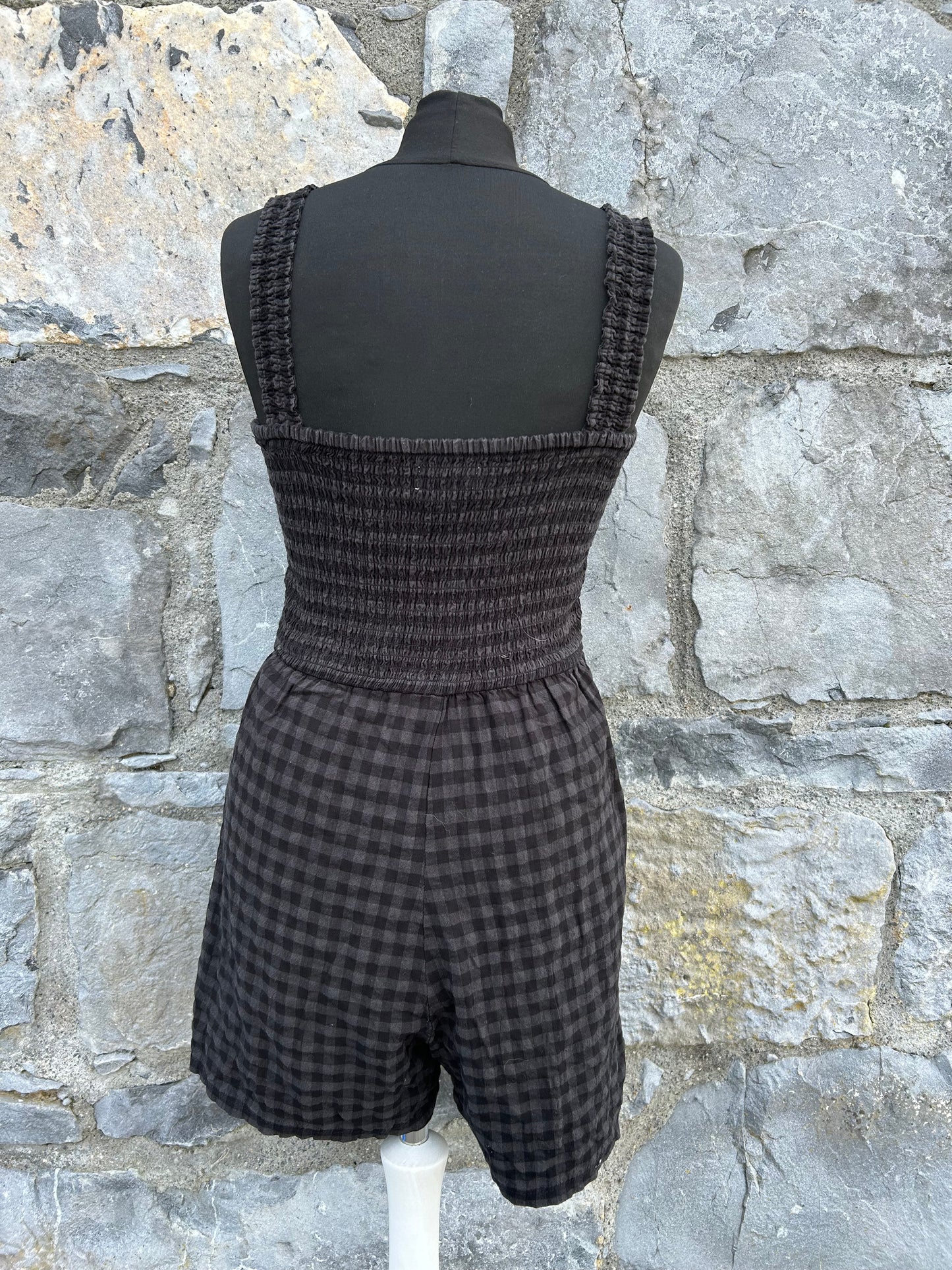 Grey check jumpsuit uk 10-12