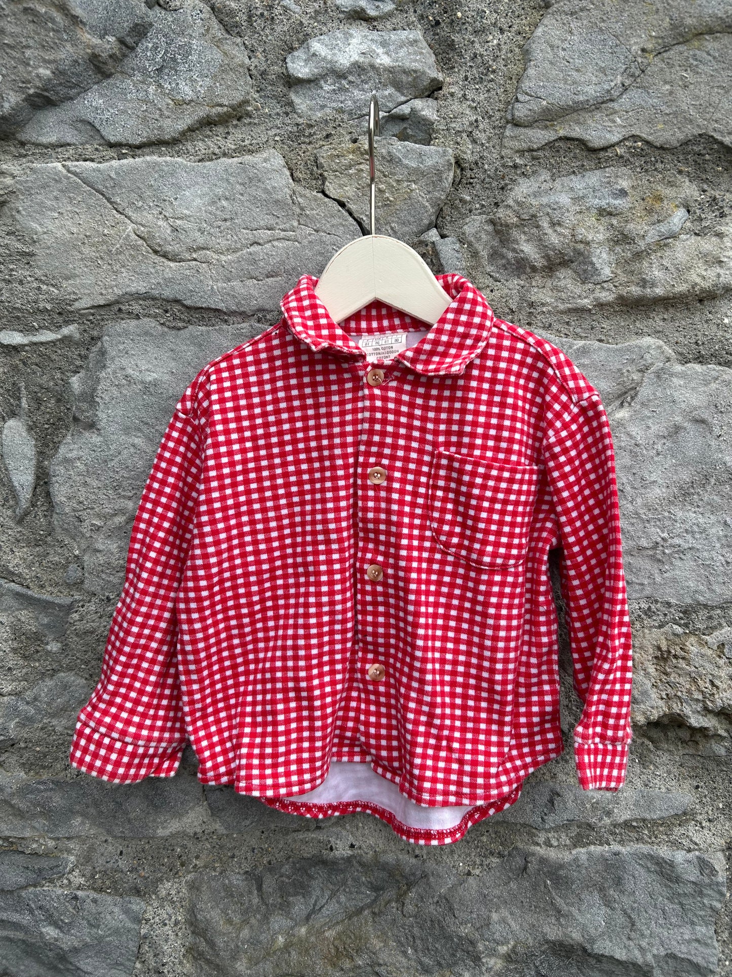 Red check shirt 12m (80cm)