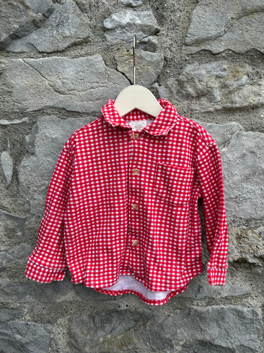Red check shirt 12m (80cm)