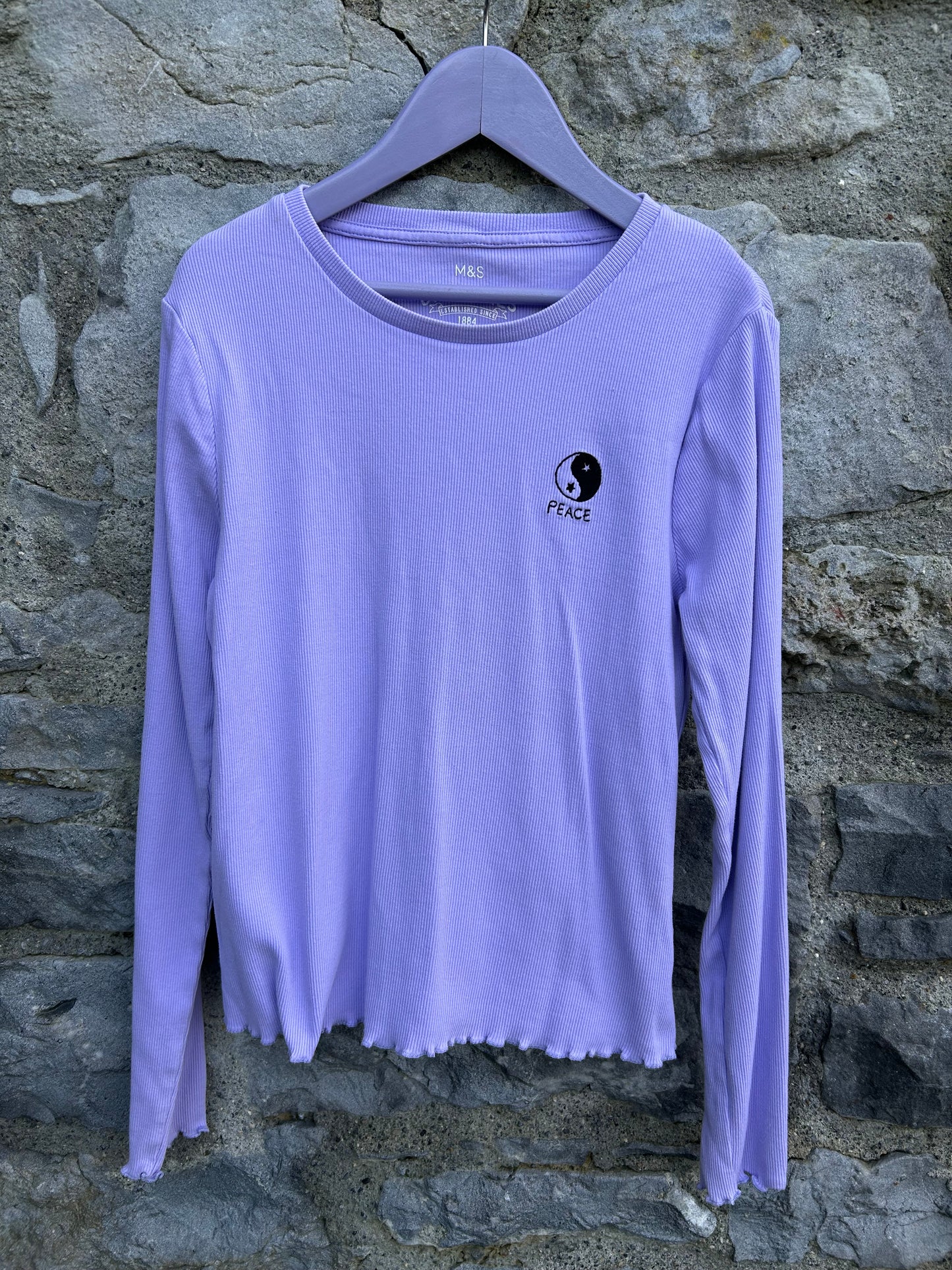 Lilac ribbed top 12-13y (152-158cm)
