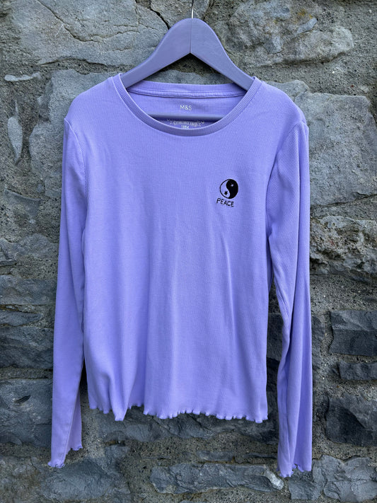 Lilac ribbed top 12-13y (152-158cm)