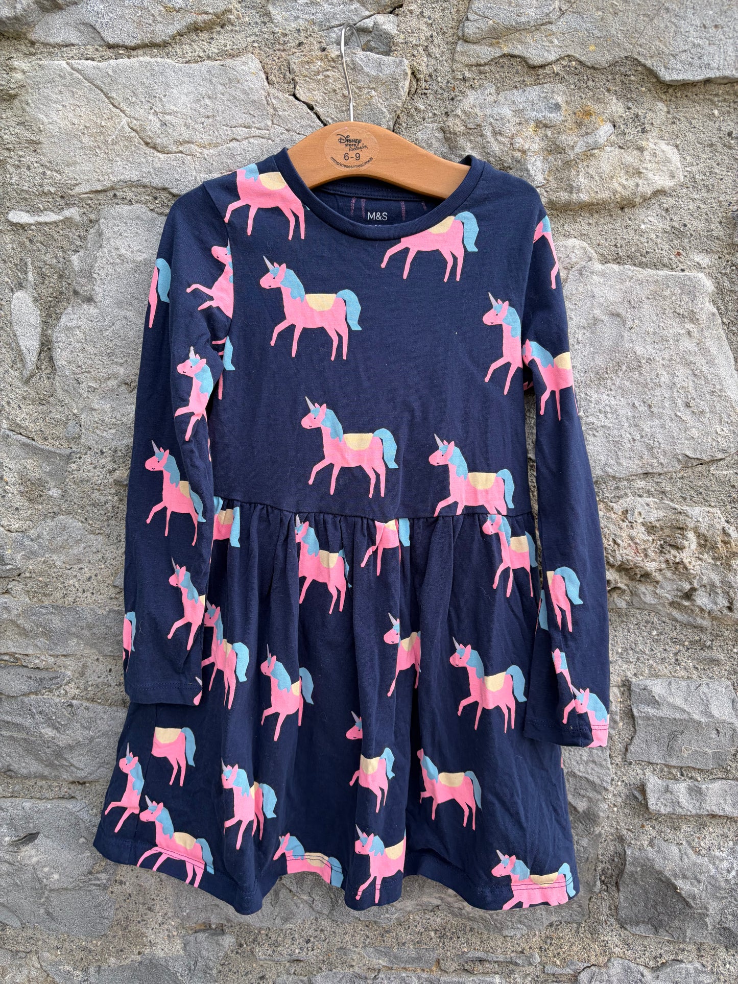 Unicorn navy dress  5-6y (110-116cm)