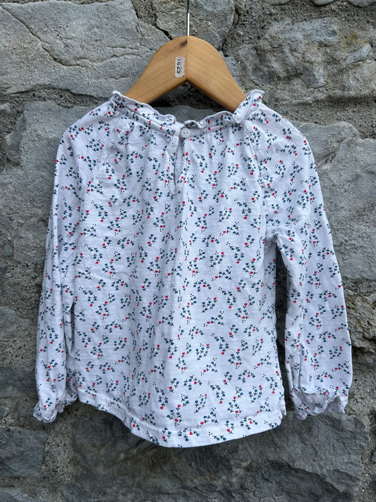 White floral top  3y (98cm)