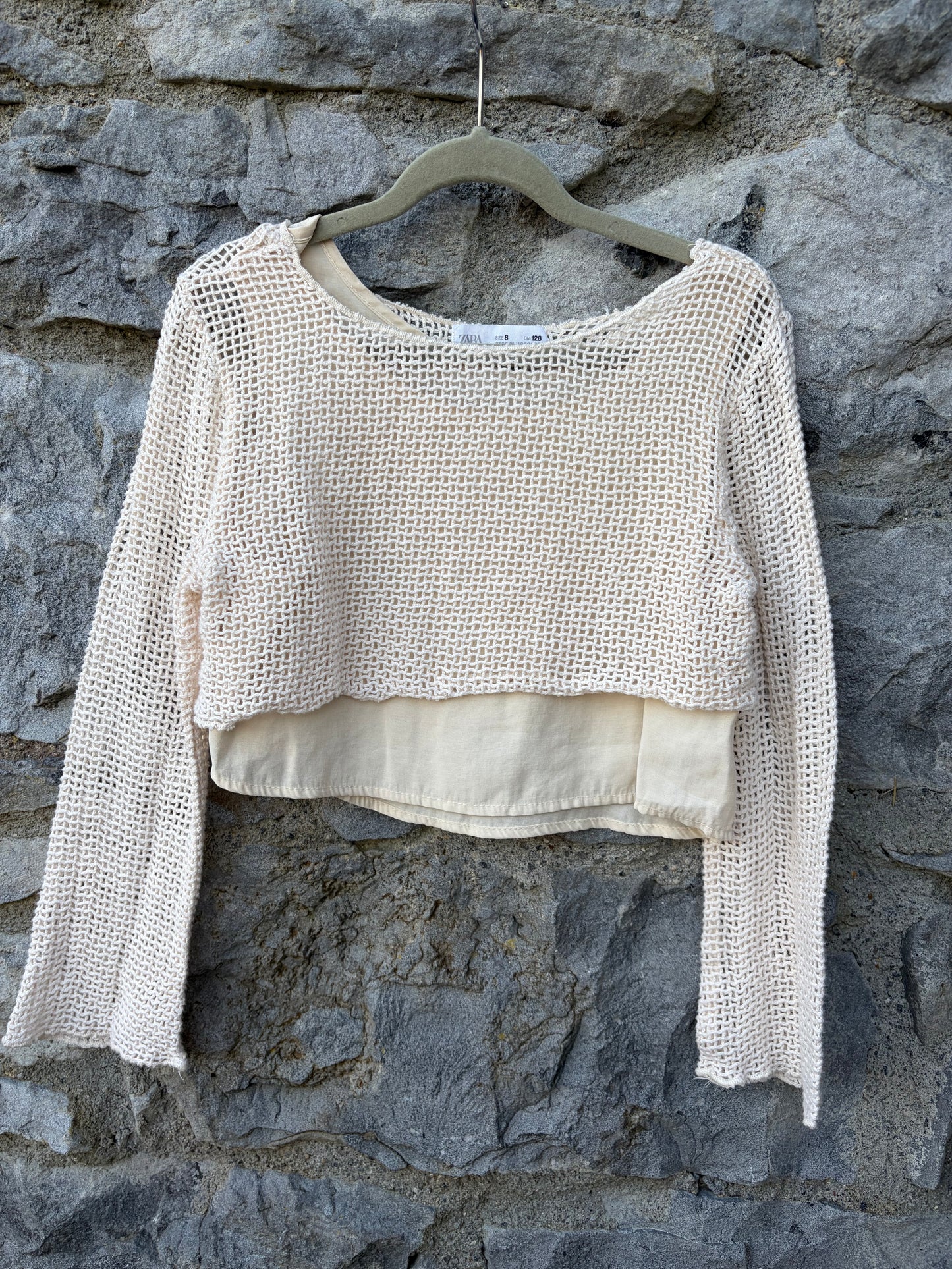 Ecru net crop top 7-8y (122-128cm)