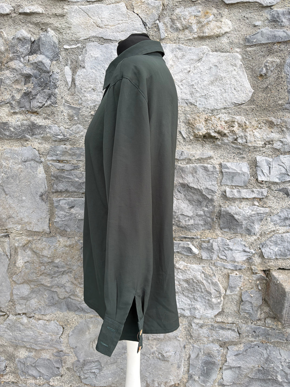 90s dark green blouse uk 10-12