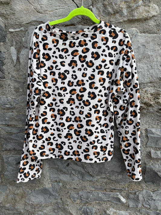 Leopard print ivory top  11-12y (146-152cm)