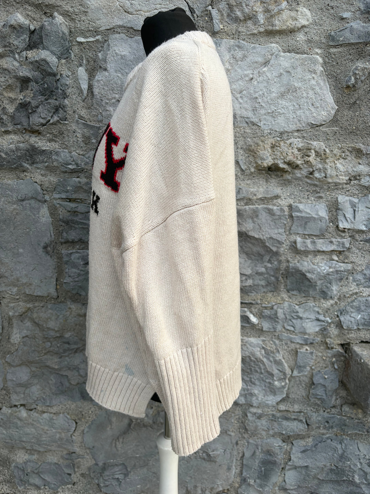 Y2K cream logo jumper uk 14-16