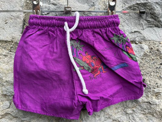 80s surfers purple shorts  0-3m (56-62cm)