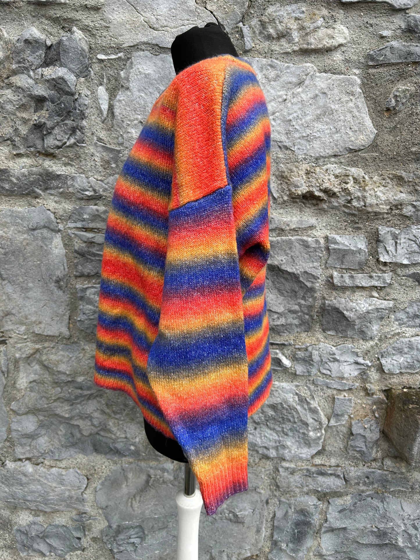 Blue&orange stripy woolly jumper uk 14