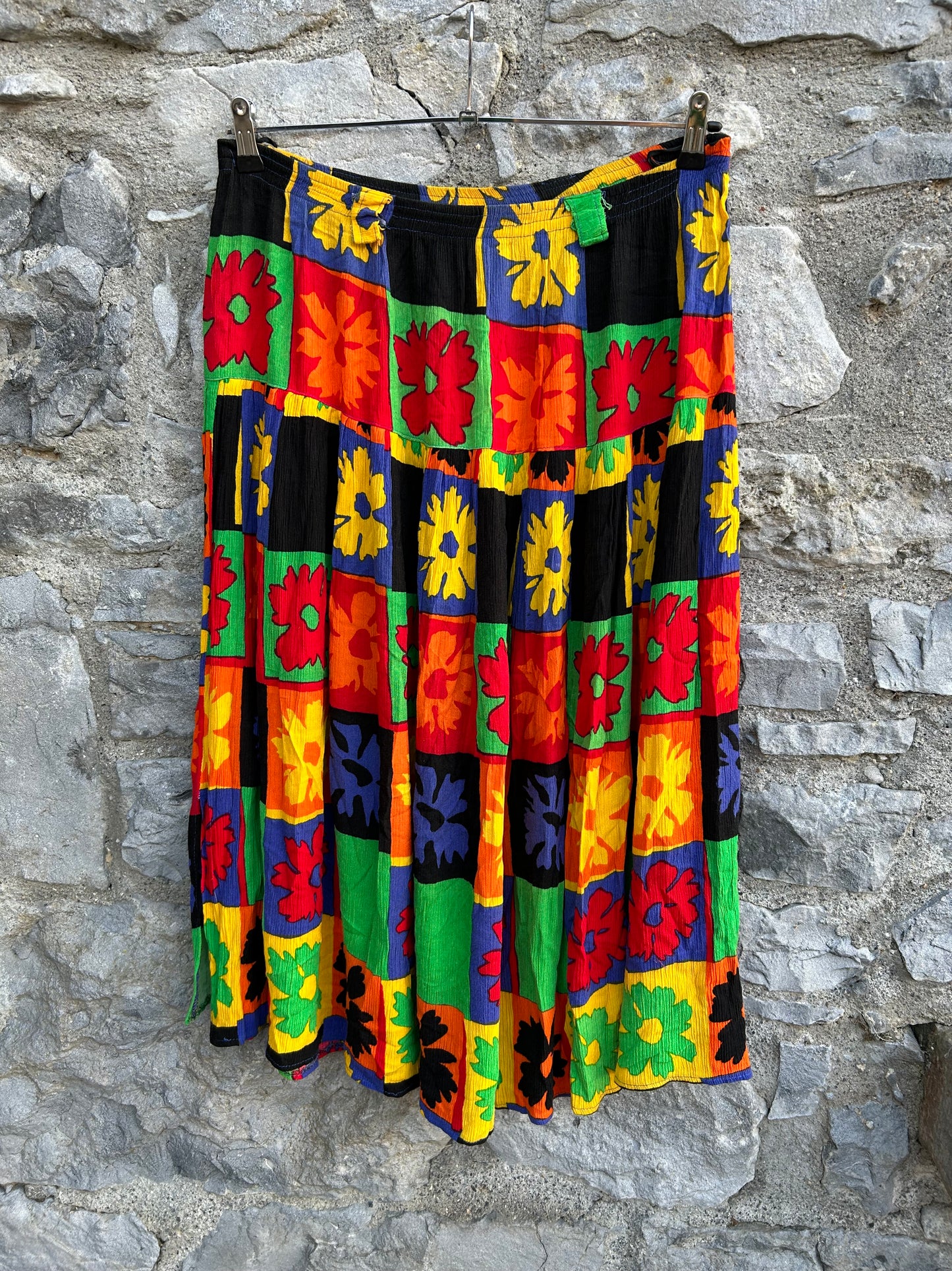 80s colourful patchwork skirt uk 12-14