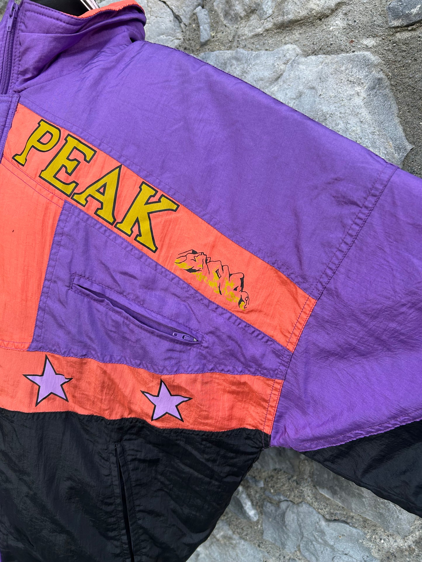 80s Peak purple&black jacket uk 16