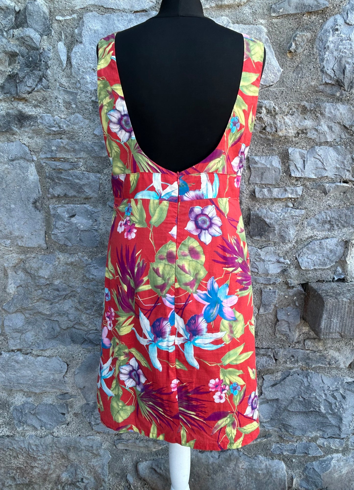 90s tropical flowers dress uk 12