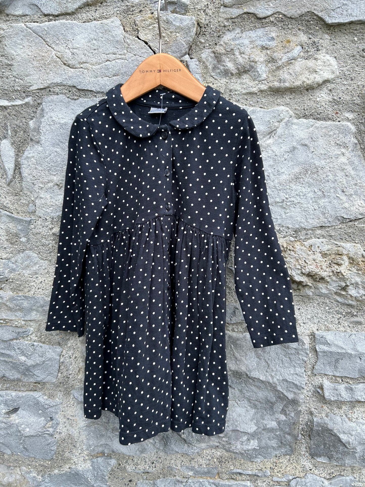 Black spotty dress  18-24m (86-92cm)