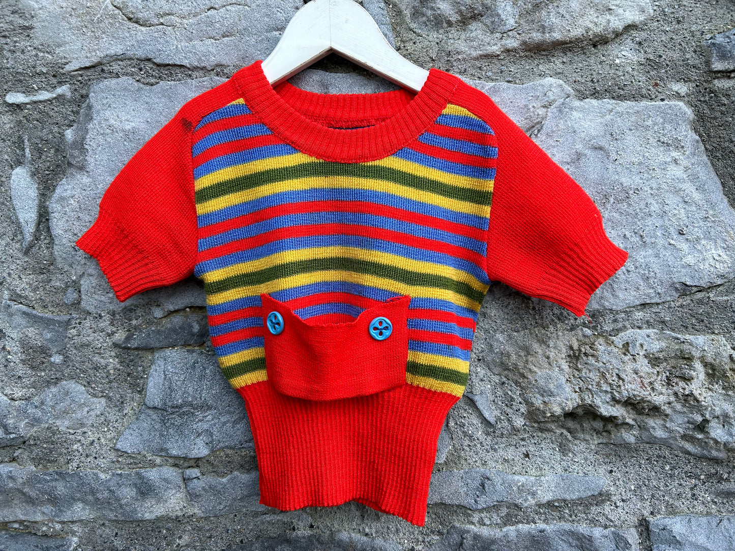 80s stripy knitted top   9-12m (74-80cm)