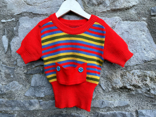 80s stripy knitted top   9-12m (74-80cm)