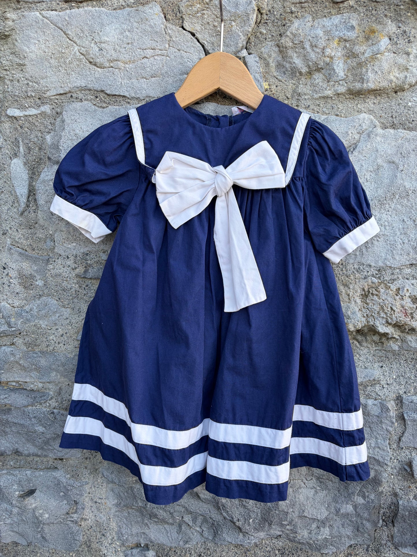 90s navy sailor dress 12-18m (80-86cm)
