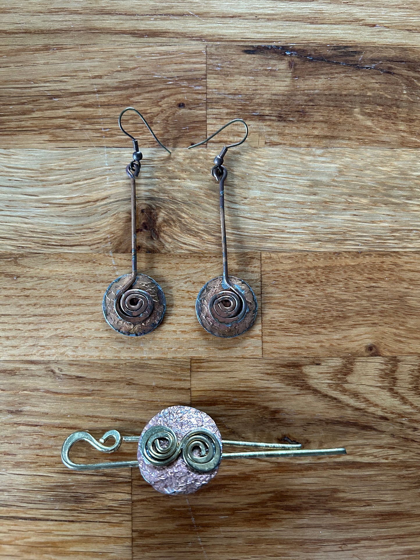 Celtic bronze earrings&brooch