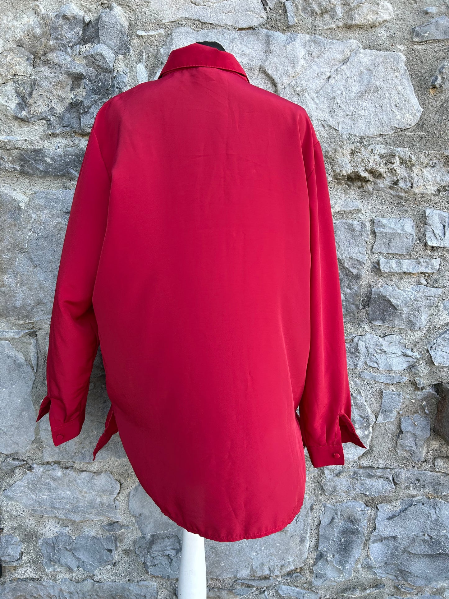 90s dark red blouse Large