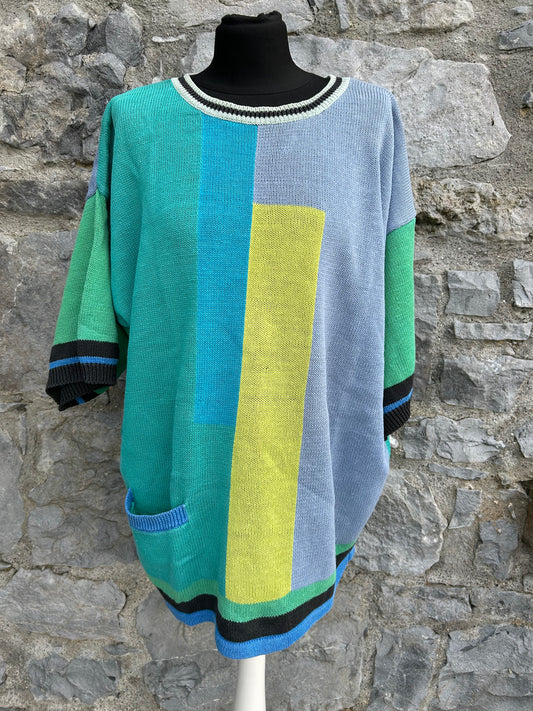 90s green panel jumper uk 18-20