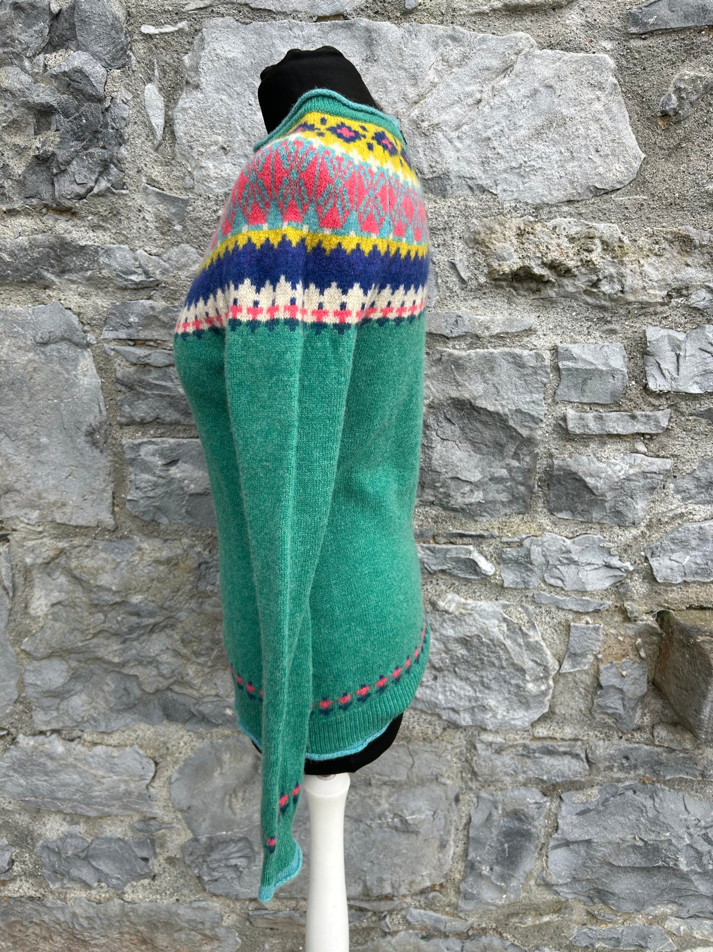 Green Fair Isle style jumper uk 8