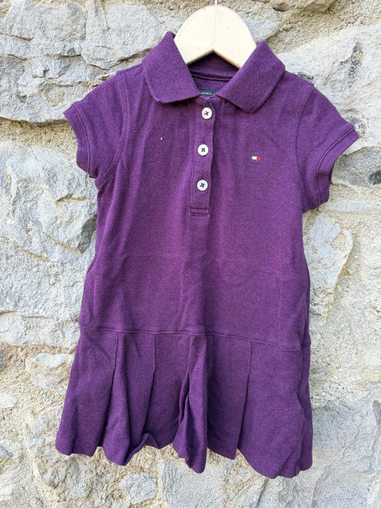 TH plum polo dress  6-9m (68-74cm)