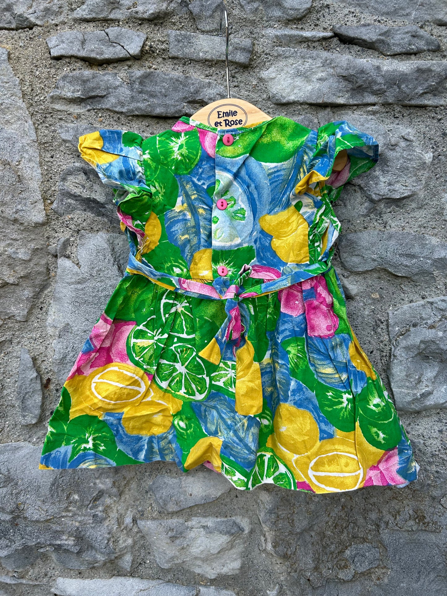 90s colourful fruit dress  9-12m (74-80cm)