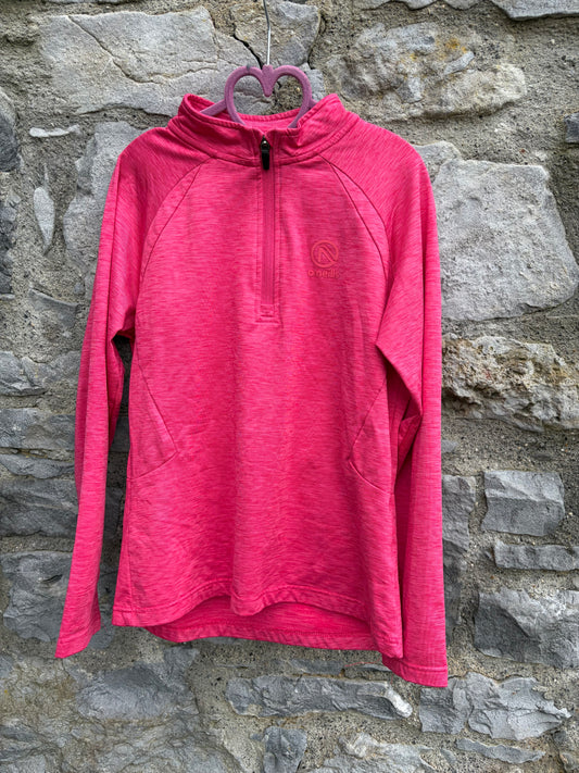 Pink half-zip top 9-10y (134-140cm)