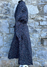 Load image into Gallery viewer, 80s black spotty dress uk 12-14
