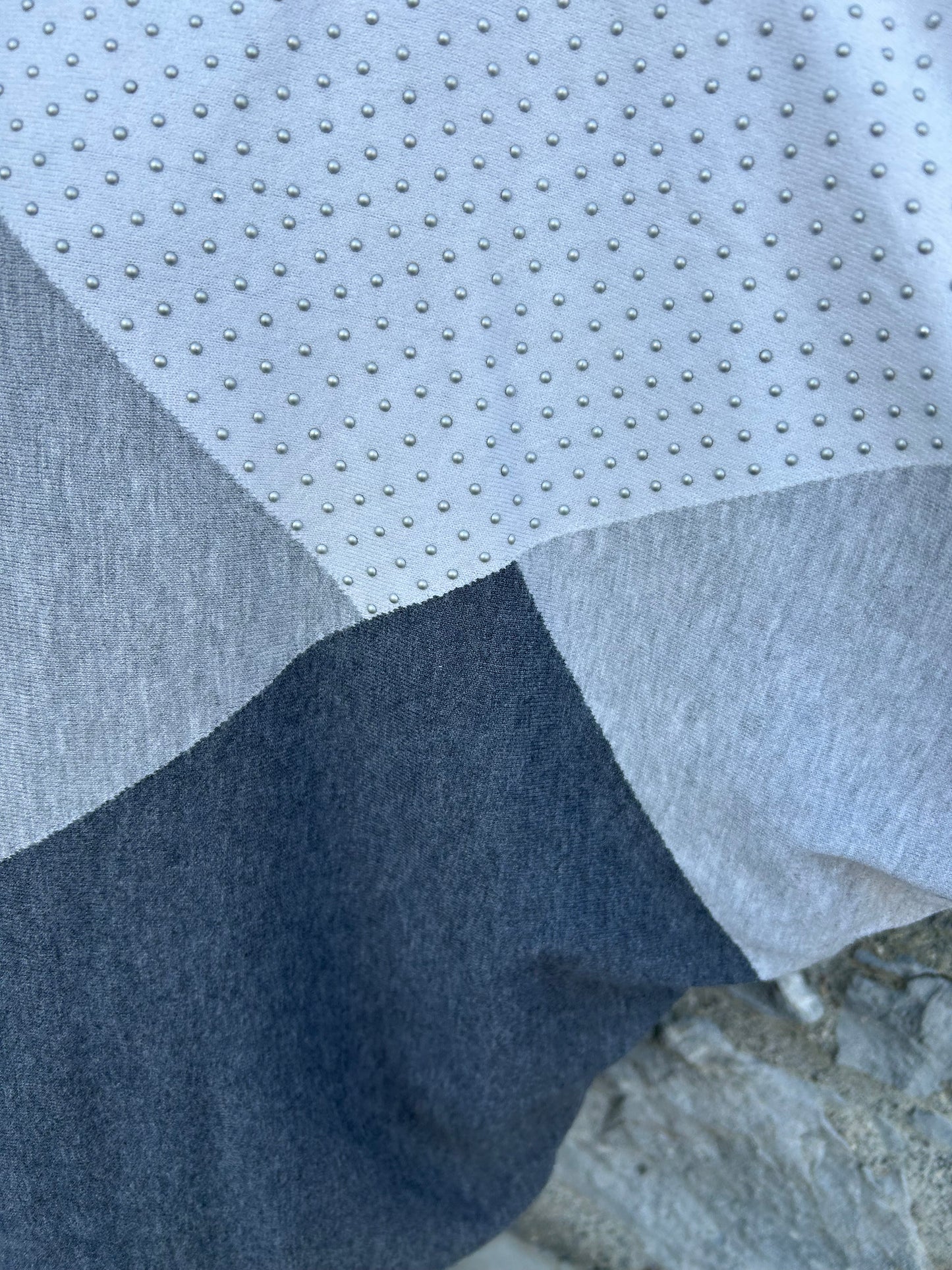 Grey color-block knit jumper uk 12-14