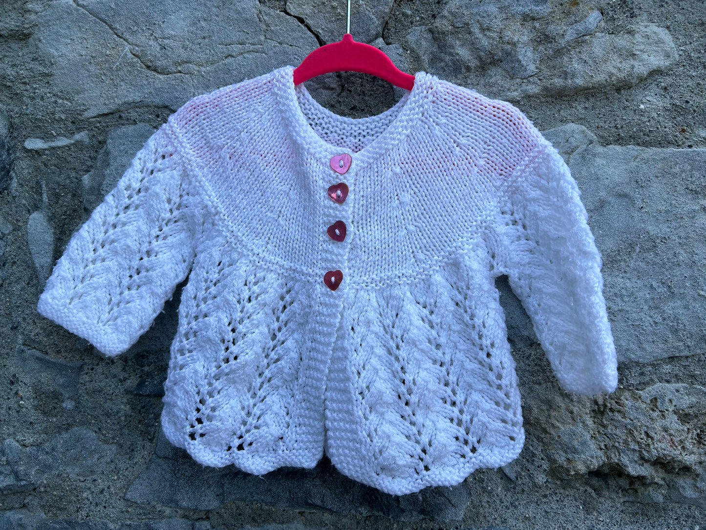 White pointelle cardigan  6-9m (68-74cm)