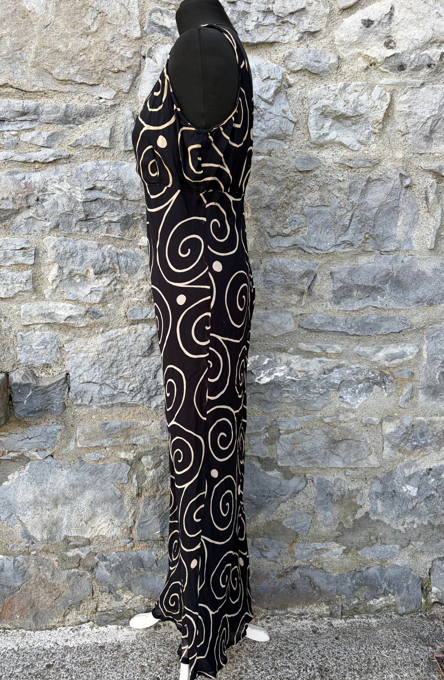 90s spirals black dress uk 8