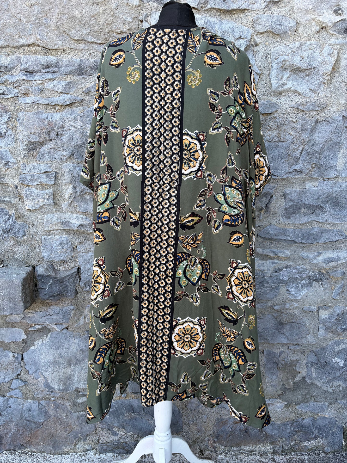 Olive green floral kimono uk 16-18