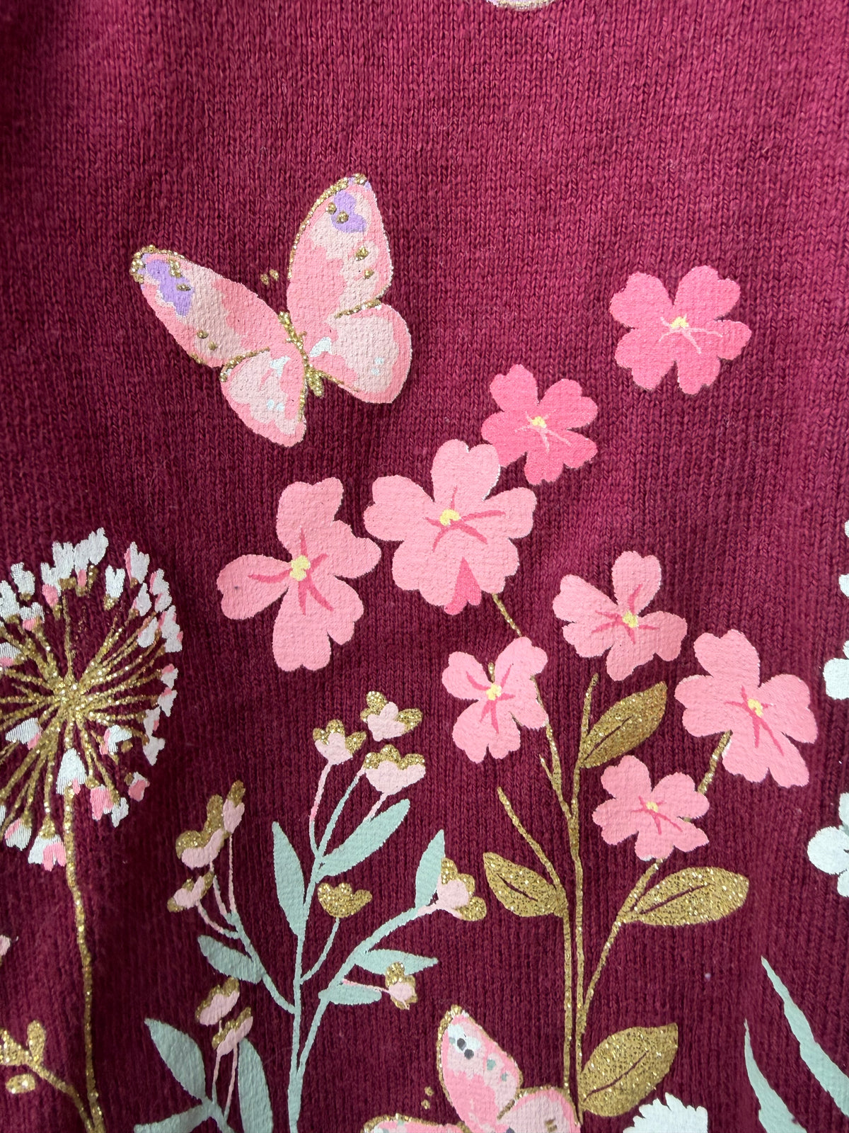 Meadow flowers maroon jumper 9-10y (134-140cm)