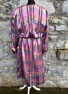 80s pink stripy dress uk 12-14