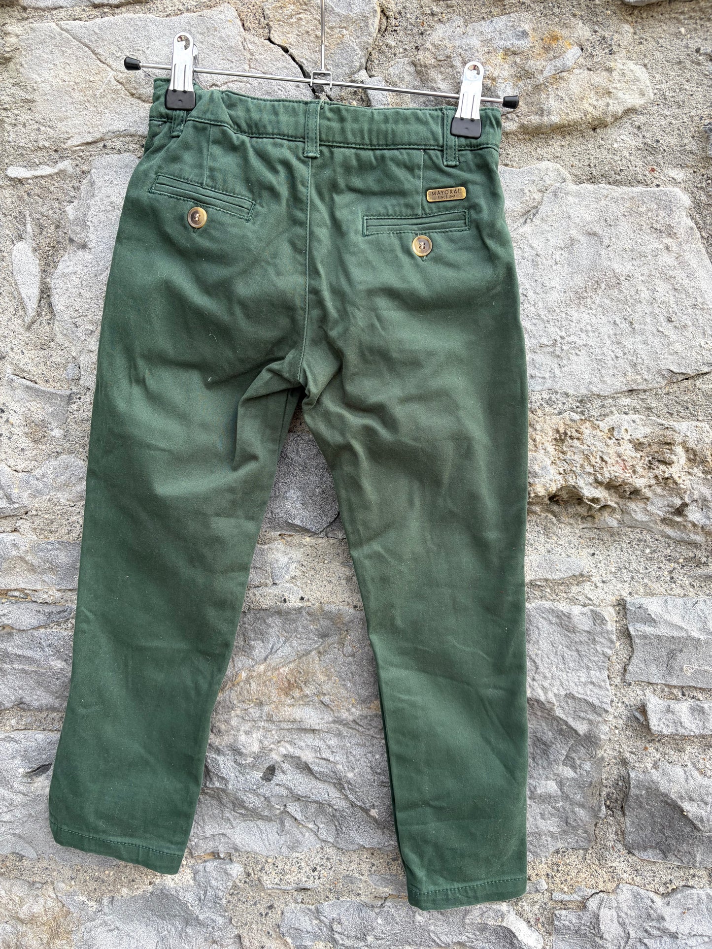 Forest green chinos  5y (110cm)