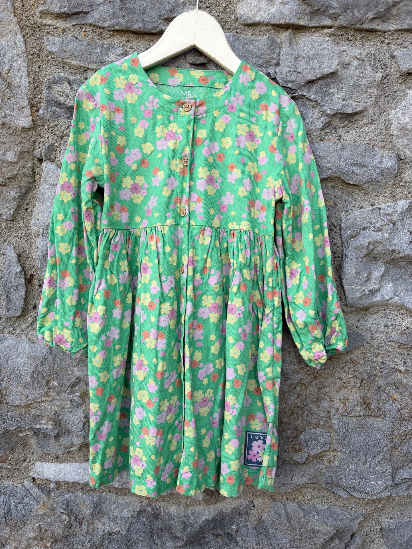 Green floral dress  2-3y (92-98cm)